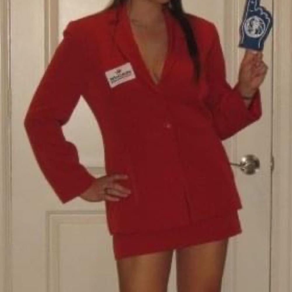 BCBG Red Blazer and Miniskirt Suit